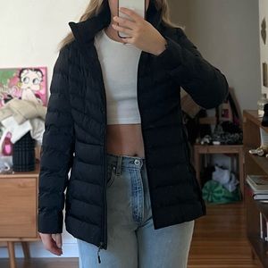 32 DEGREES WOMENS BLACK PUFFER JACKET WITH HOOD